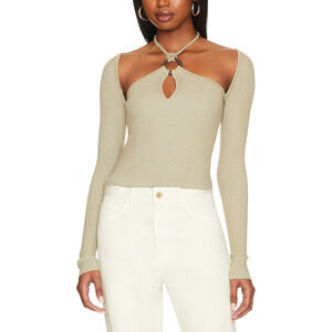 House Of Harlow 1960 'Vella' Green O Ring Halter Tie Top Size S